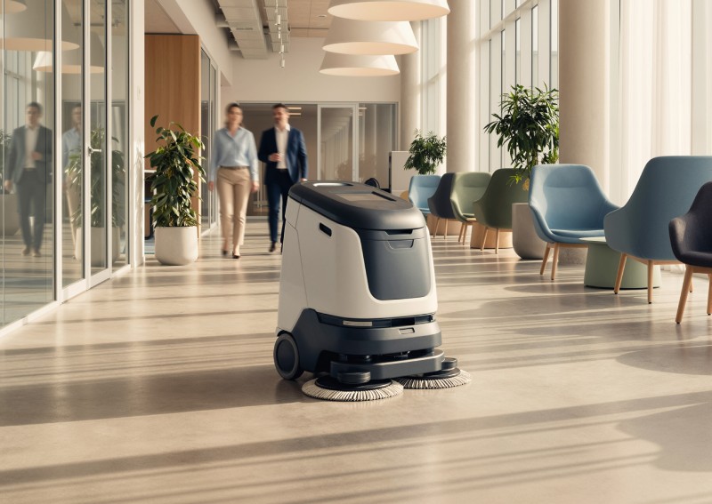 image of a robot cleaning