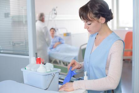 female cleaning